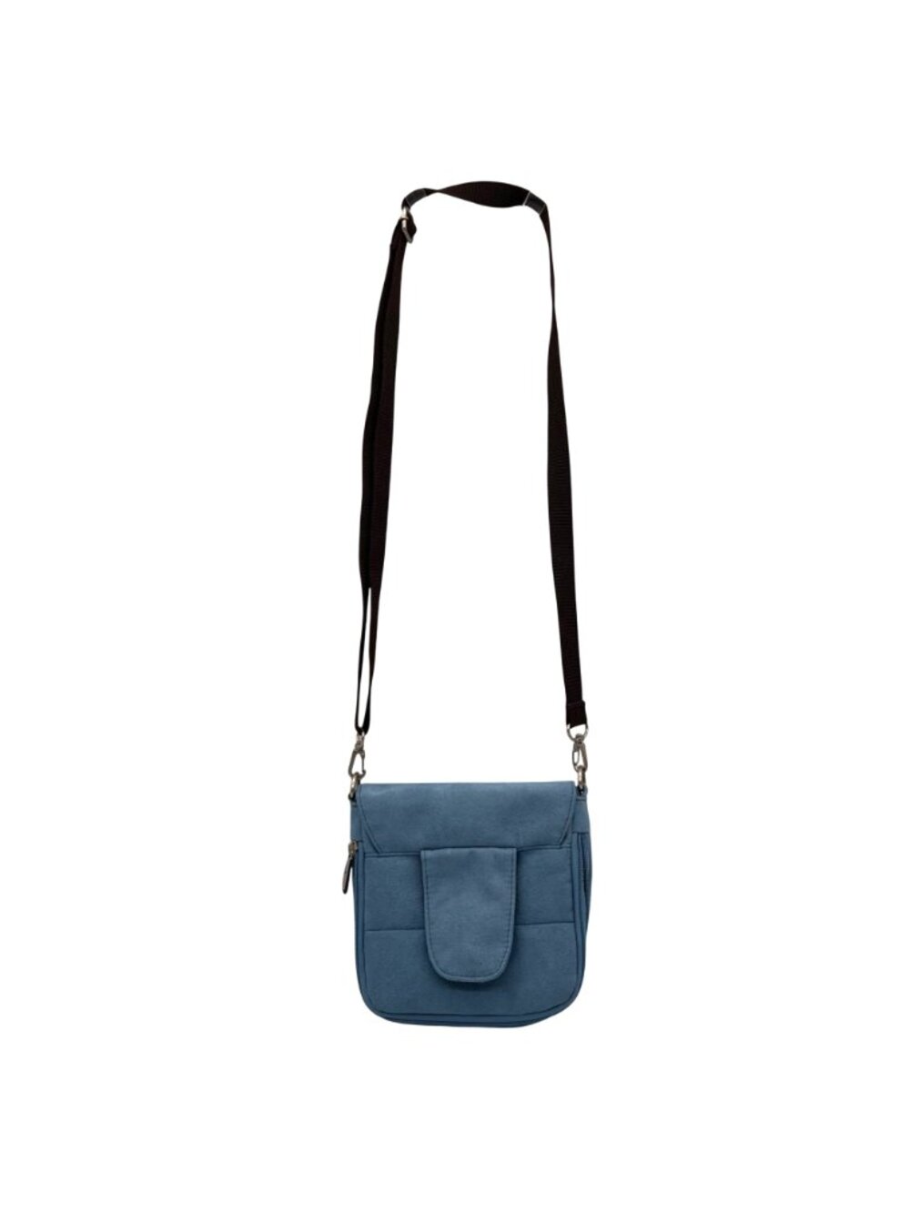 Travelon Light Blue Crossbody Bag Adjustable Strap Multiple Zipper Compartments - Picture 12 of 16